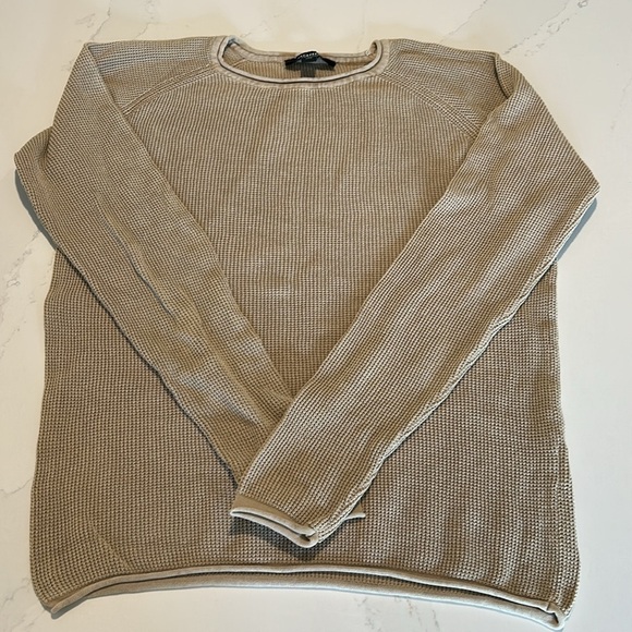 Required Other - RQRD Required Men's Tan Sweater Embossed Crewneck Size Small